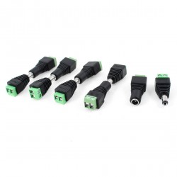 LOT 10X Connecteurs DC jack male / femelle (5 male / 5 femelle) pour alimentation caméras CCTV - 2.1mm x 5.5mm