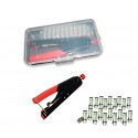 Connector Compression Tool kit for Coaxial RG6 RG59 F + 20 compressed F connectors