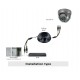 Überwachungskamera Set DVR 4 Ausgänge + 4 Dome Kameras MD-200G + 4x 20m BNC Kabel+ 1 Adapter 4in1 + 1 Netzteil 5A