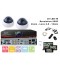 Kit videosurveillance  DVR 4 sorties  + 2 Cameras domes MD-450W + 2x 20m cable BNC blanc + 1 adaptateur 4en1 + 1 alimentation 5A