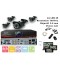 Kit Videoüberwachung  DVR 4 Ausgänge  + 4  Kameras WP-500B + 4x 20m BNC Kabel + 1 Adapter 4in1 + 1 Netzteil 5A