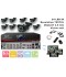 Kit videosurveillance DVR  8HQ  + 8 Cameras WP-500B + 8x 20m cable BNC blanc + 1 adaptateur 8en1 + 1 alimentation 5A