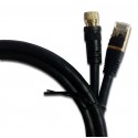 1.5M Cable coaxial DUO Ethernet avec connecteurs F dorés et Ethernet Plaqué or
