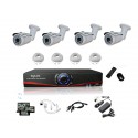 Überwachungskamera Set IP NVR + 4 IP-1300 Kameras + 4x 20m RJ45 + 4x Adapter DC/RJ45 + 1/4 Splitter + Netzteil