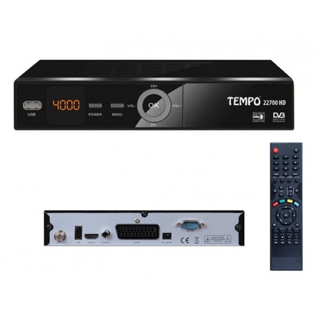 TEMPO 22700 HD SD Sat Receiver mit Scart und HDMI Stecker