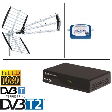 kit ANTENNE TNT DVB-T IKUSI FLASH HD + DEMO + POINTEUR TERRESTRE