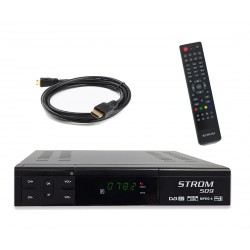 Démodulateur satellite STROM 509 FTA H.265 Full HD 2x USB LAN Ethernet lecteur carte CA Compatible IPTV Xtream, Youtube