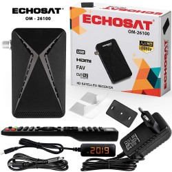 Echosat OM-26100 Mini Sat Receiver —DVB S/S2 Satelliten Receiver ✓Full HD ✓1080 P ✓HDMI ✓2 x USB 2.0 ✓HDTV [Digital Satelliten R