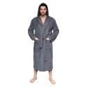 Leyf men's and boys' bathrobe size XL 100% OEKO-TEX® certified cotton - soft microfiber bathrobe, hood