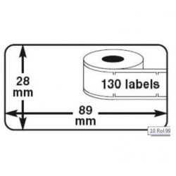 10  x ROLLEN Dymo Label 99010 28x89 mm Thermodrucker 130 Etiketten 100% kompatibel zu Dymo Seiko