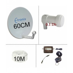 KIT PARABOLE 60cm + kit satfinder + cable 10m + LNB