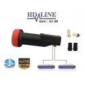 LNB TWIN HD-LINE Black Premium 62db!! 0.1 DB !! 2 Ausgänge Teilnehmer hohe Qualität