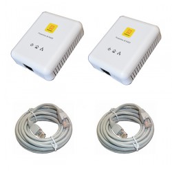 Kit CPL (Courant Porteur en Ligne) 2 adaptateurs + cables Ethernet RJ45 Network 2x5M