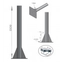 HD-LINE Mast mit Schelle Halterung Antenne BALKON 60 cm für Spiegel Sat Schüssel - Decke & Boden & Dach & Balkon Montage