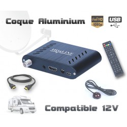 HD-LINE HD-120 Mini demodulateur satellite FTA coque aluminium 220/12V HDMI USB Deport IR