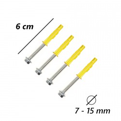 Set of 4 screws and pegs for attachment to the wall - Ideal to fix Sat dishes or TV Screen to the wall