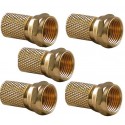 Lot 5 Fiches F OR coaxial 6,8mm CONNECTEUR F GOLD
