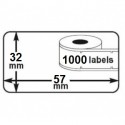 Lot 100 rouleaux etiquettes seiko DYMO 11354 compatibles labels writer roll 57mm x 32mm