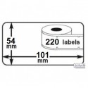 Lot 100 rouleaux etiquettes seiko DYMO 99014 compatibles BLANC labels writer roll 54mm X 101mm