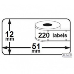 Lot 5 rouleaux etiquettes seiko DYMO 99017 compatibles labels writer roll 51mm X 12mm