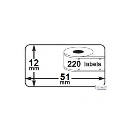 Lot 3 rouleaux étiquettes DYMO 99012 compatibles BLANC labels writer rolls 