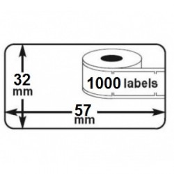Lot 2 rouleaux etiquettes seiko DYMO 11354 compatibles labels writer roll  57mm x 32mm