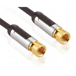 1M Profigold Cable coaxial satellite antenne connecteurs F Mâle Haute performance PROV9001